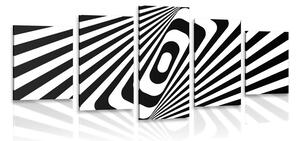 5-dielny obraz čiernobiela ilúzia Varianta: 100x50
