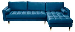 Rohová sedačka Cozy Velvet II 260cm modrá zamat »