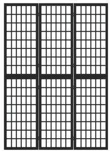 Skladací paraván s 3 panelmi japonský štýl 120x170 cm čierny