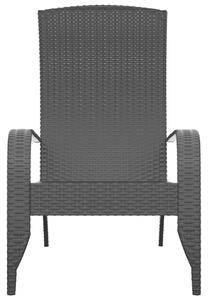 Záhradná stolička Adirondack čierna polyratan