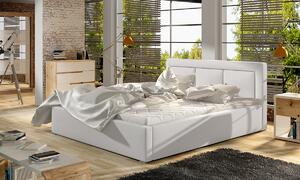 Čalúnená manželská posteľ s roštom Branco 160 - biela