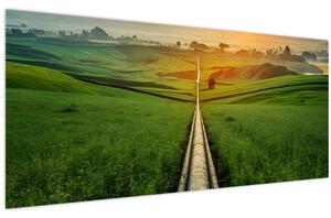 Obraz - Východ slnka nad údolím (120x50 cm)
