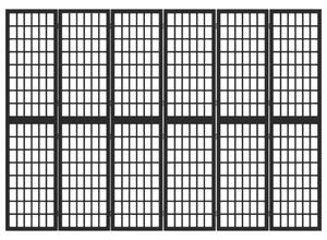 Skladací paraván so 6 panelmi japonský štýl 240x170 cm čierny