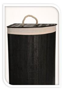 EXCELLENT Kôš na bielizeň rohový bambus 35 x 35 x 60 cm čierna KO-HX9100560