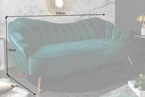 Sofa Arielle 220 cm zamat tyrkysová »