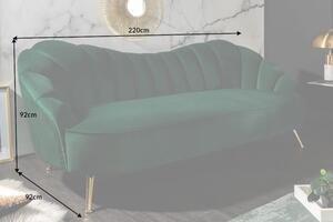 Sofa Arielle 220 cm zamat fľaškovo zelená »