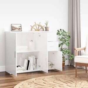 Komoda lesklá biela 91x29,5x75 cm spracované drevo