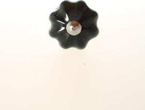 Porcelánová úchytka Black Flower