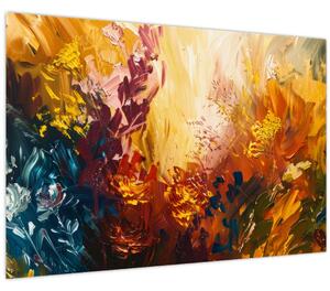 Obraz - Abstraktná maľba kvetov (90x60 cm)