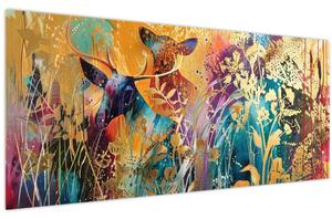 Obraz - Abstraktná maľba prírody (120x50 cm)