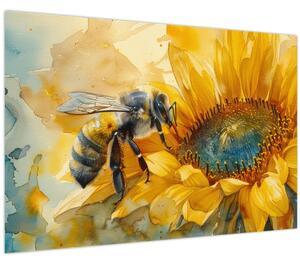 Obraz - Včielka, akvarel (90x60 cm)
