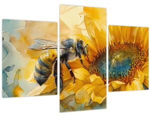 Obraz - Včielka, akvarel (90x60 cm)