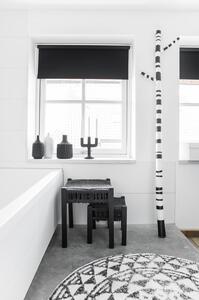 Bavlnená kúpelňová predložka/koberček Round Black 80 cm