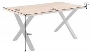 Jedálenský stôl Loft 160cm dub optik rám v tvare X »