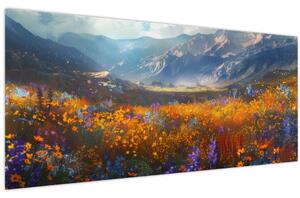 Obraz - Maľovaná horská krajina II. (120x50 cm)
