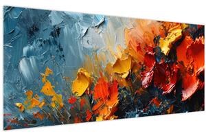 Obraz - Abstraktná maľba kvetov III. (120x50 cm)