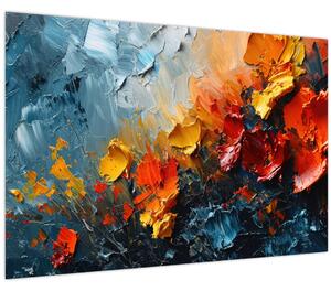 Obraz - Abstraktná maľba kvetov III. (90x60 cm)