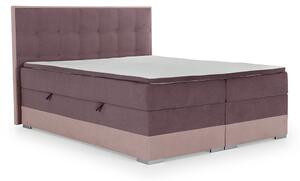 Čalúnená manželská posteľ s úložným priestorom Dalino 180 - fialová / ružová