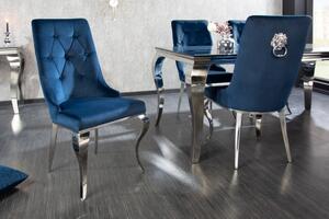 Stolička Modern Barock kráľovská modrá zamat / s úchýtom