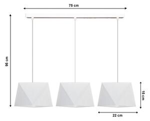 Luster na lanku DIAMENT 3xE27/60W/230V biela