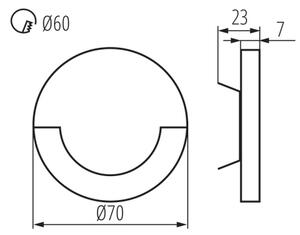 Kanlux 27559 - LED Nástenné schodiskové svietidlo SOLA LED/0,8W/12V 3000K