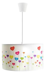 Detský luster na lanku HEARTS 1xE27/60W/230V