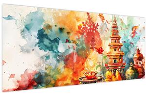 Obraz - Akvarelové ilustrácie (120x50 cm)