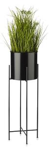KOVOVÝ KVETINÁČ SO STOJANOM DARK 75X21 CM ČIERNA