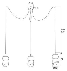 Argon 1357 - LED Luster na lanku GARDA 3xLED/5W/230V