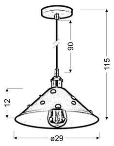 Luster na lanku SCRIMI 1xE27/60W/230V