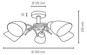 Spot-Light 8141574 - Prisadený luster VILETTA 5xE27/40W/230V