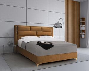 KONDELA Boxspringová posteľ 160x200, svetlohnedá, GOLDBIA