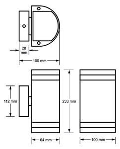Vonkajšie nástenné svietidlo KORTEK 2xGU10/30W/230V IP44 čierna