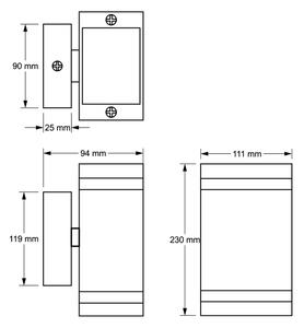 Vonkajšie nástenné svietidlo LITEK 2xGU10/30W/230V IP44 šedá