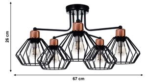 Prisadený luster PORTO 5xE27/40W/230V