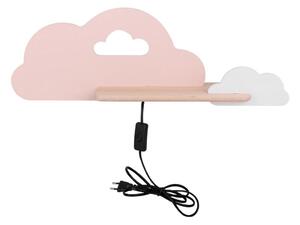 LED Detské nástenné svietidlo s poličkou CLOUD LED/5W/230V ružová/biela