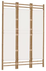 Skladací 3-panelový paraván 120 cm bambus a plátno