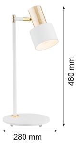 Argon 4256 - Stolná lampa DORIA 1xE27/15W/230V biela/mosadz