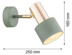 Argon 4315 - Nástenné bodové svietidlo DORIA 1xE27/15W/230V zelená/mosadz