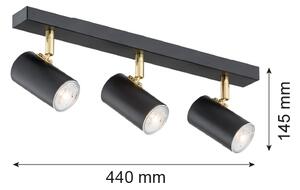 Argon 1476 - Bodové svietidlo LAGOS 3xGU10/5W/230V čierna/mosadz