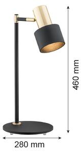 Argon 4257 - Stolná lampa DORIA 1xE27/15W/230V čierna/mosadz