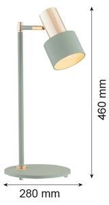 Argon 4276 - Stolná lampa DORIA 1xE27/15W/230V zelená/mosadz