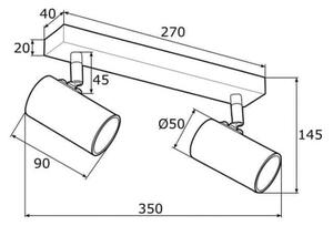 Argon 0890 - Bodové svietidlo LAGOS 2xGU10/5W/230V biela/zlatá