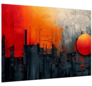 Obraz - Abstraktná maľba mesta (70x50 cm)