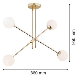 Argon 1695 - Luster na tyči ABSTRACT 4xE14/7W/230V mosadz