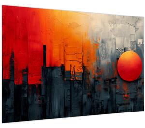 Obraz - Abstraktná maľba mesta (90x60 cm)
