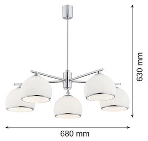 Argon 2087 - Luster na tyči MARBELLA 5xE27/15W/230V chróm