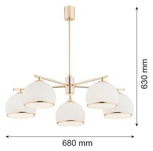 Argon 2088 - Luster na tyči MARBELLA 5xE27/15W/230V mosadz