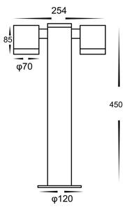 Vonkajšia lampa KETTO 2xGU10/60W/230V IP44 čierna