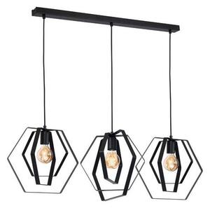 Luster na lanku HEXAGON 3xE27/60W/230V čierna